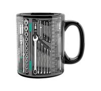 Ultimate Mechanic Tool Kit Mug, Machinist Toolbox Cup, 350ml Ceramic Coffee Drinkware, 2D Spanner Wrench Design, Gift for Engineer Repair Lover, Home Office Dorm Dining Use