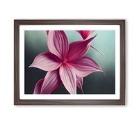 Ultimate Modern Flower Art Framed Print | A4 Walnut Framed Wall Art | Ready to Hang | Modern Floral Picture | Living Room Bedroom Lounge Office