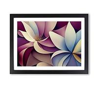 Ultimate Modern Flowers Abstract Framed Print | A2 Black Framed Wall Art | Ready to Hang | Abstract Floral Picture | Living Room Bedroom Lounge Office