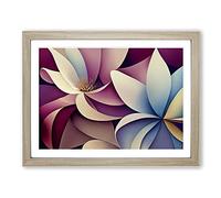 Ultimate Modern Flowers Abstract Framed Print | A2 Oak Framed Wall Art | Ready to Hang | Abstract Floral Picture | Living Room Bedroom Lounge Office