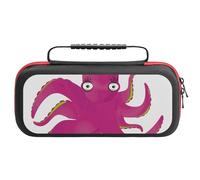 Ultimate Nintendo Switch Game Holder: Switch 2 Pink OctopusCarrying Case with 20 Card Slots & Large Accessory Compartment for Chargers, Headphones And Nintendo Bumper Case. Scratch-Resista