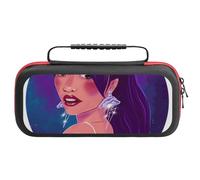 Ultimate Nintendo Switch Game Holder: Switch 2 Purple Haired Girl, CartoonCarrying Case with 20 Card Slots & Large Accessory Compartment for Chargers, Headphones And Nintendo Bumper Case.