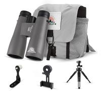 Ultimate Outdoors 12x50 HD Binoculars for Adults - Powerful Waterproof Binoculars with Phone Adapter & Tripod Mount | BaK-4 Prism for Bird Watching, Hunting, Stargazing, Travel & Cruise - Grey