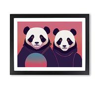 Ultimate Pandas Framed Wall Art Print A2 Black