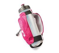Ultimate Performance Kielder Handheld 600ml Water Bottle Carrier Zipped Pocket Carrier For Small Essentials Key Clip Hi Vis Reflective Trim Padded Hand Strap - Pink