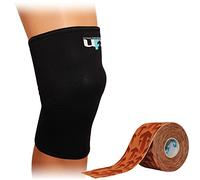 Ultimate Performance Neoprene Closed Knee Sports Pattela Compression Support Sleeve + 3D Kinesiology Tape - Medium (35-40cm)