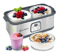 Ultimate Probiotic Yogurt Maker with Adjustable Time & Temp Control - Make Trillions of Live Probiotics with Two 1-Quart Containers for Larger Batches - Best Greek Yogurt Maker - LIFETIME WARRANTY