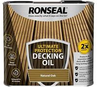 Ultimate Protection Decking Oil Natural Oak - Twice Lasting Deep Penetrating Exterior Wood Treatment - Weatherproof & Anti-Grey UV Protection (1, Natural, 2.5L)