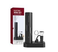 Ultimate Rechargeable Wine Opener Gift Set | 6-in-1 Electric Corkscrew Bottle Opener with Foil Cutter, Wine Aerator Pourer, Vacuum Stopper & Charging Base | USB Powered for Wine Lovers