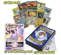 Ultimate Shiny Card Bundle - 50 Random Cards Guaranteed 10 Holos + 1 Rare Ultra Shiny Card Plus The Toy Box? Card Compatible with Pokemon TCG
