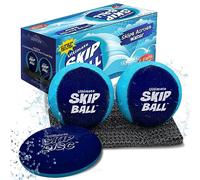 Ultimate Skip Ball (Navy/Teal) Fun Lake Toys & Beach Gear Stuff - Cool Swimming Pool Accessories for Outside Games - Best for Kids Ages 7-8 & 8-12 to Toss, Catch & Skipping - Gifts for Tweens & Teens