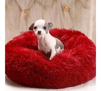 Ultimate Soft Washable Dog Cat Bed Sofa Plush Donut Cuddler Puppy Dog Bed for Teddy,Chihuahua,Terrier,Pug Small/Medium/Large Dog&Cats-XL-80CM-Red