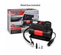Ultimate Speed 12V Car Tyres Mini Air Compressor With LED Light + 3 Adaptors