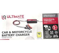 Ultimate Speed ULGD 5.0 E4 Car and Motorcycle Battery Charger, 6V/12V, Intelligent Microprocessor Control, 1.2-120Ah Capacity, 3 Year Warranty