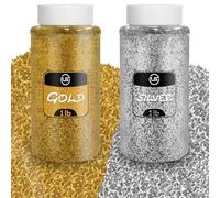 Ultimate Stationery Glitter Package:2 Pcs Gold and Silver Glitter: 1 lb/16 oz each, Glitter for Resin, Craft Glitter, Fine Glitter for Scrapbooking,