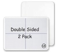 Ultimate Stationery Grid Whiteboard, 9 x 12 Dry Erase Graph Board, 2 Pack, Double Sided, Lightweight, Portable, White