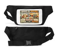 Ultimate Storytelling Showdown Between Books and Movies Unisex Waist Bag Black