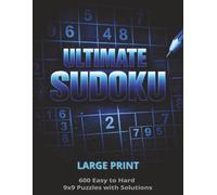 Ultimate Sudoku Blue Edition: Large Print 8.5"x11" Book with Easy to Hard 9x9 Puzzles and Solutions for Young Adults to Seniors