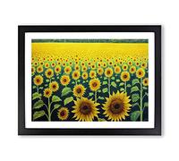 Ultimate Sunflower Field Framed Print | A3 Black Framed Wall Art | Ready to Hang | Modern Floral Picture | Living Room Bedroom Lounge Office