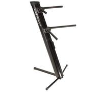 Ultimate Support AX-48 Pro APEX Two-Tier Column Keyboard Stand - Black | Two-tier, Integrated Mic Boom Attachment, Compact & Portable, Internal Cable Management, Lightweight