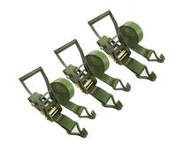 Ultimate Tie Down Straps, Ratchet Straps With J-Hooks Green 2in Wide 3.3-82ft Pack Of 1 2(3set,6m55cm/19.7'xx2")