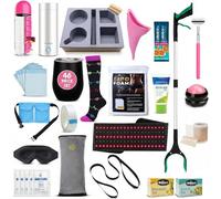 Ultimate Tummy Tuck Post-Op Supplies Kit with Scar Care Red Light Therapy Wrap (46pc) - Recovery Must Have Essentials for Mommy Makeover | Abdominoplasty