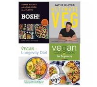 Ultimate Veg, BOSH,Vegan Longevity Diet,Vegan Cookbook 4 Books Set