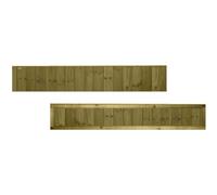 Ultimate Vertical T&G 6x1ft (W: 6ft x H: 1ft) Capped Decorative Garden Fence Panel Fully Framed Strong Treated Interlocking Tongue & Groove Smooth Boards Width 1828mm x Height: 300mm