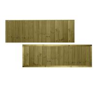 Ultimate Vertical T&G 6x2ft (W: 6ft x H: 2ft) Capped Decorative Garden Fence Panel Fully Framed Strong Treated Interlocking Tongue & Groove Smooth Boards Width 1828mm x Height: 600mm