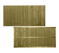 Ultimate Vertical T&G 6x3ft (W: 6ft x H: 3ft) Capped Decorative Garden Fence Panel Fully Framed Strong Treated Interlocking Tongue & Groove Smooth Boards Width 1828mm x Height: 900mm