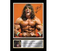 Ultimate Warrior Signed Autograph Poster Print - WWE Wrestling Legend - Iconic Sports Memorabilia Gift for Fans, A4 Poster + Black Frame