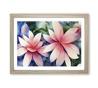 Ultimate Watercolour Flowers Framed Print | A2 Oak Framed Wall Art | Ready to Hang | Modern Floral Picture | Living Room Bedroom Lounge Office