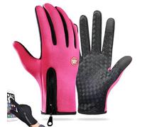 Ultimate Waterproof & Windproof Thermal Non-Slip Gloves, Thermal Touch Screen Windproof Gloves (Pink,XL)
