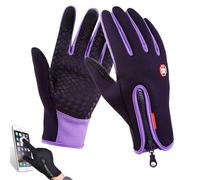 Ultimate Waterproof & Windproof Thermal Non-Slip Gloves, Thermal Touch Screen Windproof Gloves (Purple,M)