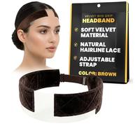 Ultimate Wig Band for Lace Front Wigs Non Slip Velvet Wig Grip Headband, Adjustable Lace Melting Band to Hold in Place, Comfortable Grip for Women, No Glue No Gel - Skin (Brown)