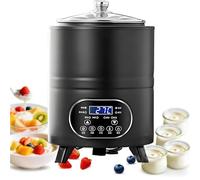 Ultimate Yogurt Maker 8L/12L - Adjustable Timer & Thermostat (25-80°C), 360° Even Heating, Stainless Steel Inner, Yogurt Machine for Homemade Greek Yogurt, Natto, Rice Wine(Black,8L)