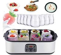 Ultimate Yogurt Maker with 8 Pcs Glass Jars, 1400ml Automatic Yogurt Maker Machine, Multi-Function Electric Yogurt Machine,for Organic Yogurt, Natto Maker, Health Gift for Men and Women