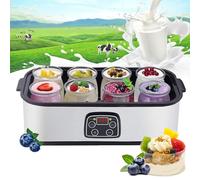 Ultimate Yogurt Makers, 1400ml Yoghurt Maker With 8 Pcs Glass Jars, Yogurt Maker Machine With Lcd Display And Timer, Adjustable Temperature, For Organic Probiotic Yogurt, Health Birthday Gift
