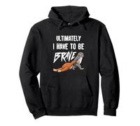 Ultimately I Have To Be Brave, Cute Baby Monkey Punch Saying Pullover Hoodie