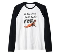 Ultimately I Have to Be Brave Cute Baby Monkey Punch Saying Raglan Baseball Tee