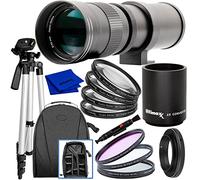 Ultimaxx 420-800mm (w/Converter 840-1600mm) f/8.3-16 Manual Telephoto T-Mount Lens Kit for EOS Rebel T5i, T6, T7, T6i, T6s, T7i, T8i, SL2, SL3, 60D, 70D, 77D, 80D, 90D, 5D Mark IV, 7D Mark II & More