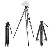 Ultimaxx 72 inch- Professional Heavy Duty Tripod Aluminum Twin Tube, 360 Panning Fluid Head, Non Slip High Strength Legs, Max Loading 17 LB, Camcorders and Cameras