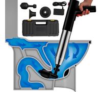 Ultimaxx InstaPlunge Electric Toilet & Drain Plunger - Powerful One-Button Unclogger for Toilets, Sinks & Showers - Fast-Acting Drain Cleaner Tool (Black)