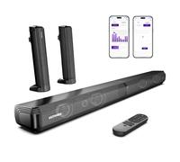 ULTIMEA 2.2ch Sound Bars for TV, Peak Power 100W, 2-in-1 Detachable Bluetooth 5.3 Soundbar for TV, 3 EQ Modes, Bass Adjustable for TV Speakers, ARC/Optical/Aux/Wall Mount, Apollo S40 Detachable Series