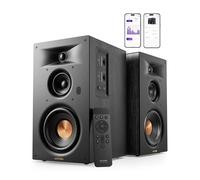 ULTIMEA 3-Way Powered Bookshelf Speakers with 5.25'' Woofer, 70W RMS, App, Edge Horn & BassMX, SUB Out & HDMI ARC for Home Theater, Bluetooth 6.0, Auracast, Grille-Free Design, BS-3
