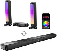 ULTIMEA 5.0ch Sound Bar for Smart TV, PC Soundbar with RGB Light, Detachable So