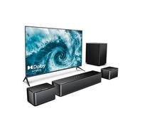 ULTIMEA 5.1 Soundbar Compatible with Dolby Atmos, 410W Surround Sound System Sound Bar for TV, Sound Bar with Wireless Subwoofer, Surround and Bass Adjustable Home Audio TV Speakers, Poseidon D60