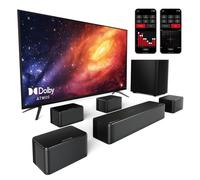 ULTIMEA 7.1Ch Soundbar with Dolby Atmos, APP Control, Surround Sound System for TV, 4 Wired Surround Speakers, Sound Bar with 6.5" Wireless Subwoofer, Soundbar for TV, Poseidon D80