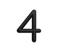 Ultion Sweet Black Door Numbers '4' - 3inch height - Self Adhering, No Drilling or Screwing Required …