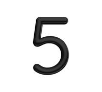 Ultion Sweet Black Door Numbers '5' - 3inch height - Self Adhering, No Drilling or Screwing Required …